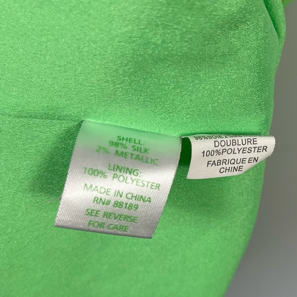 Lilly Pulitzer Gianna Silk Strappy Ruffle Mini Dress Green Metallic Gold Dot XS - Picture 11 of 14